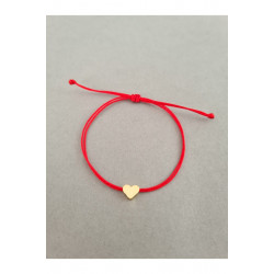 Kalp Kırmızı İp Bileklik