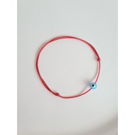 Kırmızı İp Cam Nazar Boncuklu Asansörlü Bileklik 