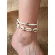 Kaplumbağa Deniz Kabuğu Kombin Halhal Beyaz 