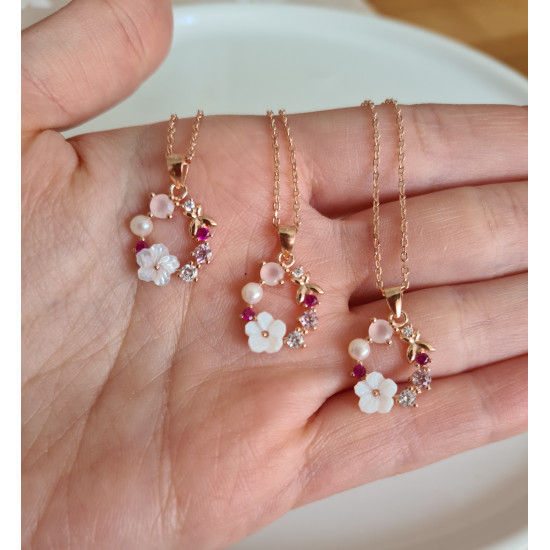 Bahar Çiçekleri Kolye 925 Ayar Gümüş Kolye 