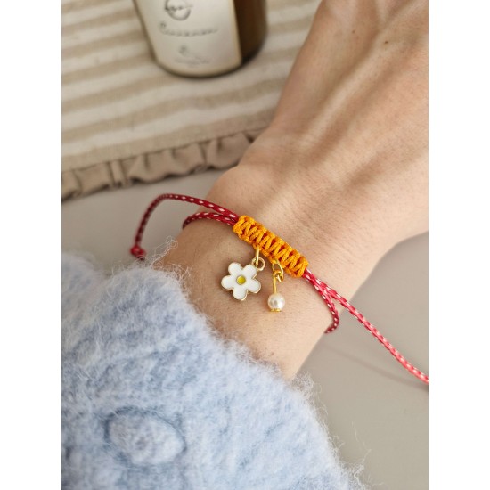 Marteniçka Papatya ve İnci Detaylı Bileklik