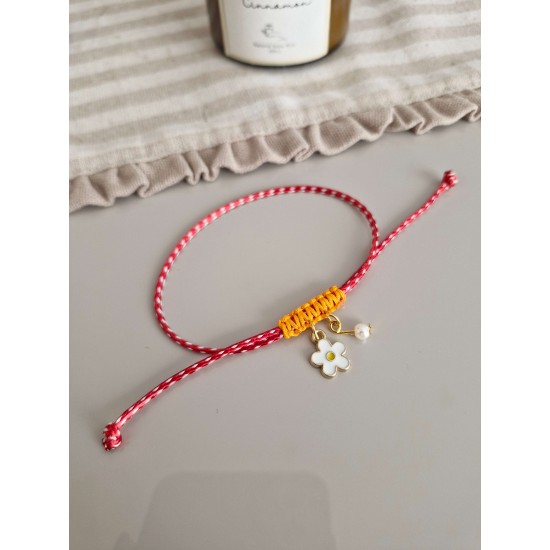 Marteniçka Papatya ve İnci Detaylı Bileklik