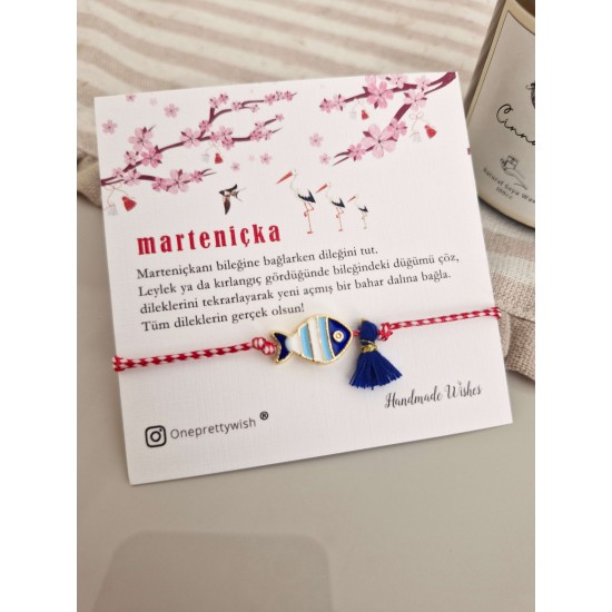 Marteniçka Mavi Mineli Balık Bileklik