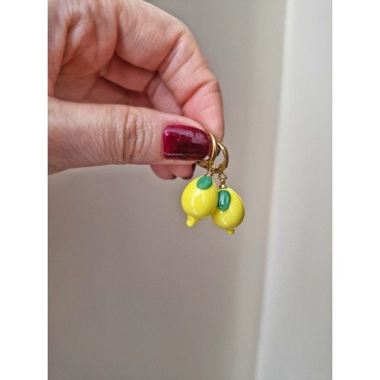 Limon Murano Küpe Çelik