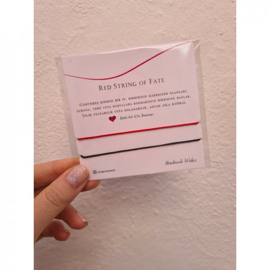 Red String Kırmızı Siyah İp Çİft Bileklik