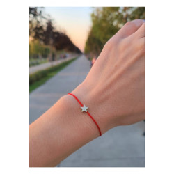 Yıldız Sembol Kırmızı İp Bileklik