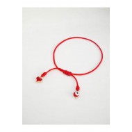 Kırmızı İp Kalp Nazar Bileklik