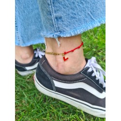 Yedi Düğüm Kırmızı İpli Figaro Zincir Halhal