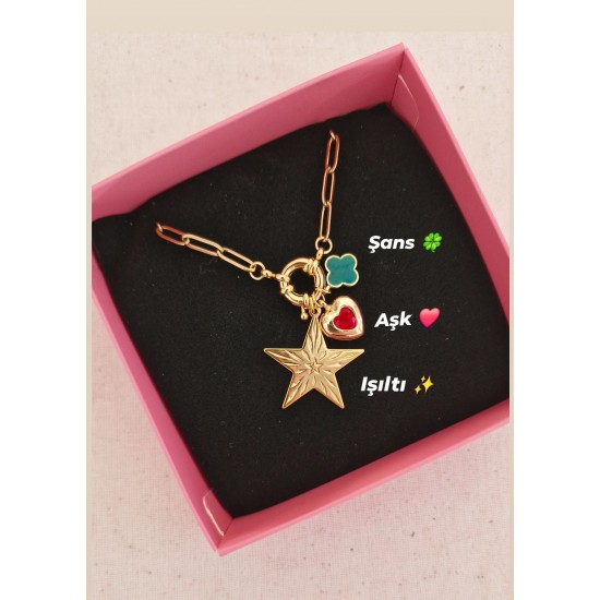 Manifest Çelik Zincirli Kolye