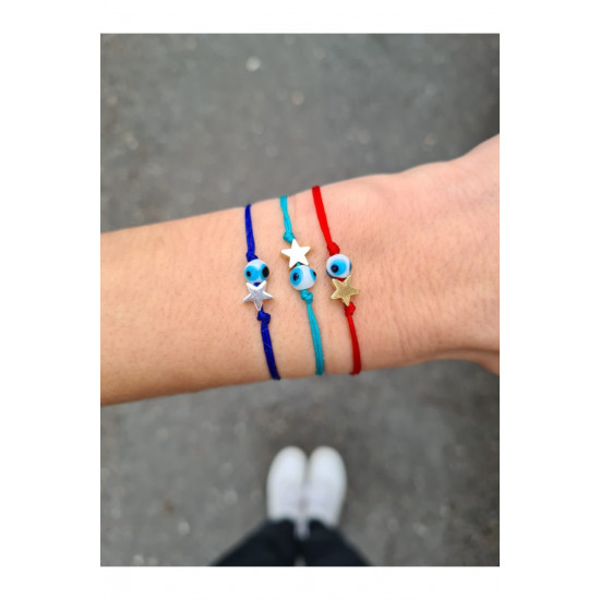 Yıldız ve nazar İpli Bileklik