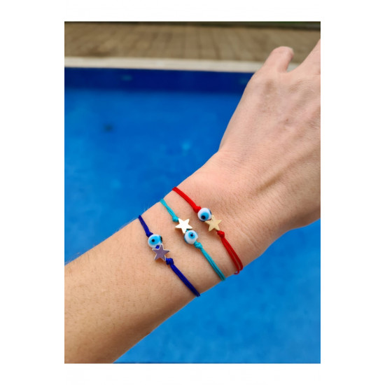 Yıldız ve nazar İpli Bileklik