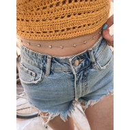 Gümüş Yıldız Detaylı Bel Zinciri 