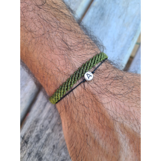 Harfli Red String Siyah İpli Çift Bilekliği 