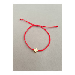 Yıldız  Kırmızı İp Bileklik