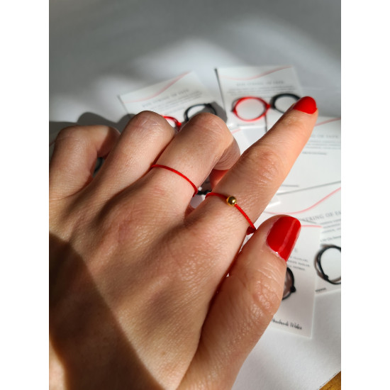 Kırmızı İp Red String Of Fate Çift Yüzük 
