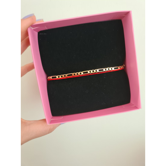 Kırmızı İp Figaro Zincir Halhal