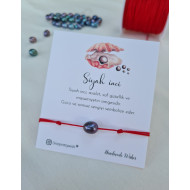 Siyah İnci Kırmızı İpli Şans Bilekliği