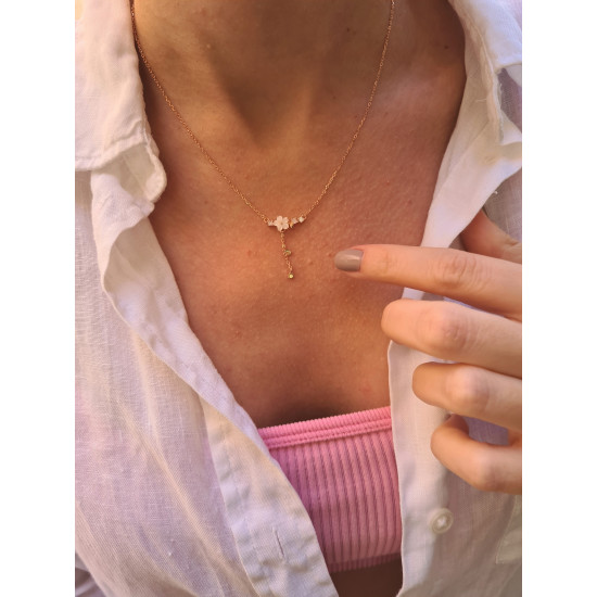 Manolya Çiçeği 925 Ayar Gümüş Kızkardeş Kolyesi