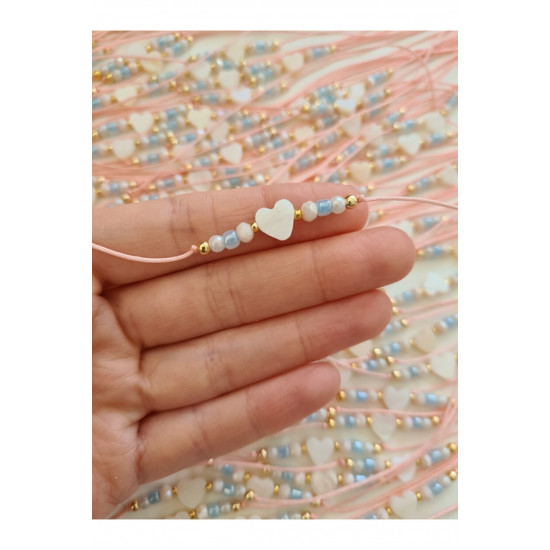 Sedef Taşlı Kalp Bileklik