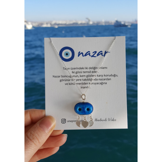 Süryani Nazar Kolyesi 925 Ayar Gümüş