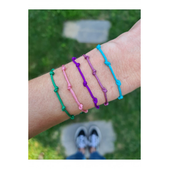 Mor 7 Düğüm Bileklik