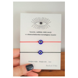 Siyah ve Kırmızılı Çift Nazar Bileklik