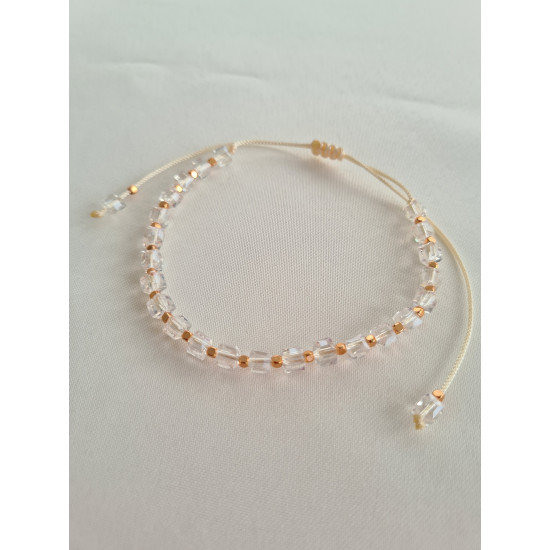Kristal Taşlı Rose Boncuk Bileklik