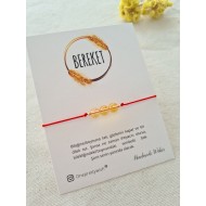 Sitrin Taşlı Kırmızı İpli Bereket Bileklik