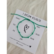 Yeşil 7 Düğüm Bileklik