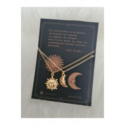 Güneş Ay Çift  Bff Kolyesi