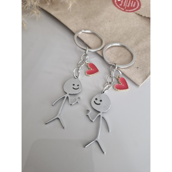 Çöp Adam Çift Anahtarlık Kişiselleştirilebilir