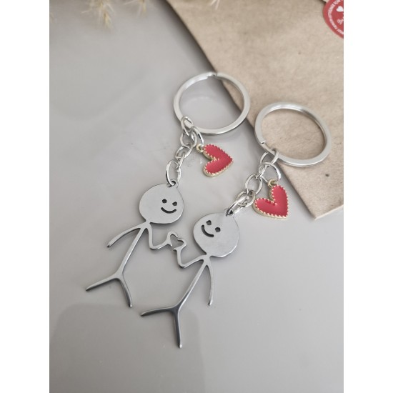 Çöp Adam Çift Anahtarlık Kişiselleştirilebilir