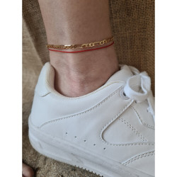 Kırmızı İp Figaro Zincir Halhal