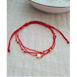 Yıldız Sembollü Üç Kırmızı İpli Bileklik