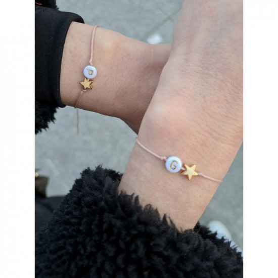 Harfli Yıldız Sembollü Arkadaşlık Bilekliği