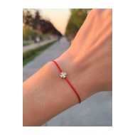 Yonca Sembol  Kırmızı İp Bileklik