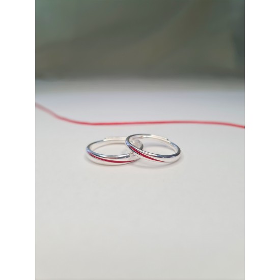 Red String Çift Yüzük 925 Gümüş