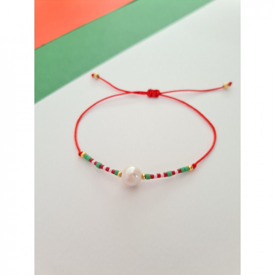 İnci Miyuki Kırmızı İp Bileklik