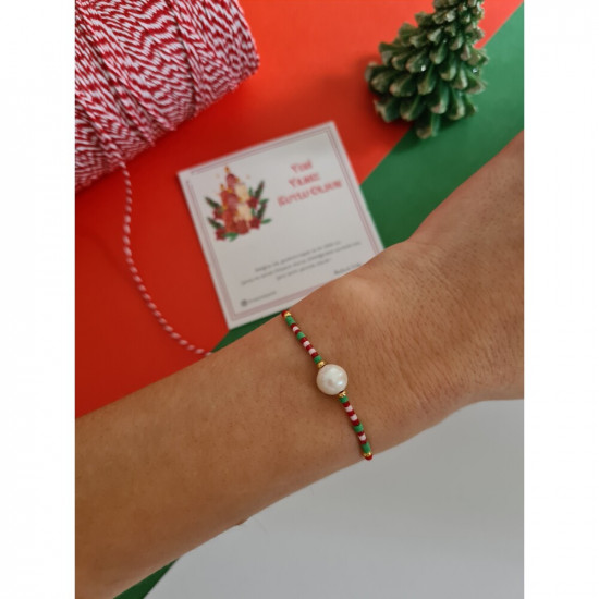 İnci Miyuki Kırmızı İp Bileklik