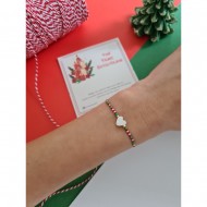 Sedef Kalp Miyuki Kırmızı İp Bileklik