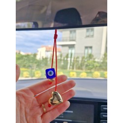 Kalp ve Nazar Detaylı Dikiz Aynası Süsü