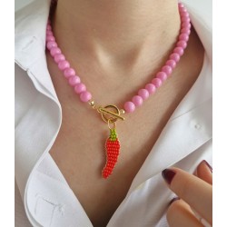 Şans Biberi Boncuk Kolye 