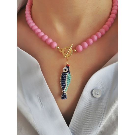 Boncuk Balık Detay Kolye 