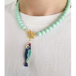 Boncuk Balık Detay Kolye 