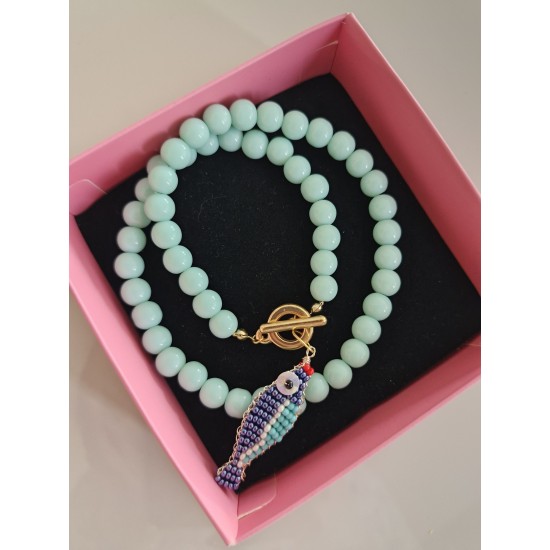 Boncuk Balık Detay Kolye 