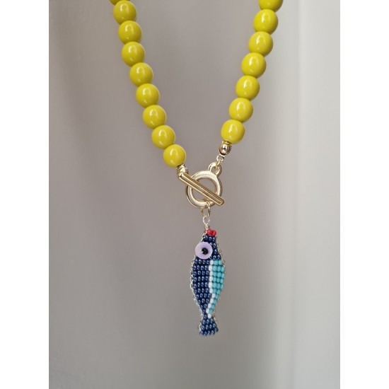 Boncuk Balık Detay Kolye 