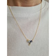 Dilek Kuşu Lacivert Mineli 925 Ayar Gümüş Kolye