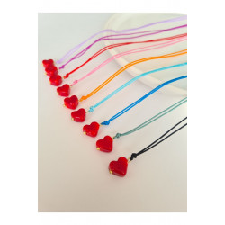 Murano Cam Kalp İpli Kolye