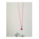 Harfli Murano Cam Kalp İpli Kolye