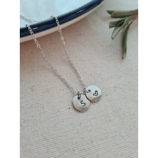 Harfli Kalp Detaylı Kolye